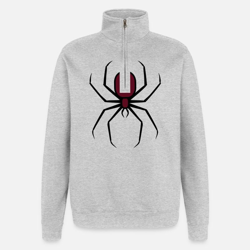 Araignée gothique inquiétante d’Halloween 3 - Sweat à zip 1/4 - gris chiné