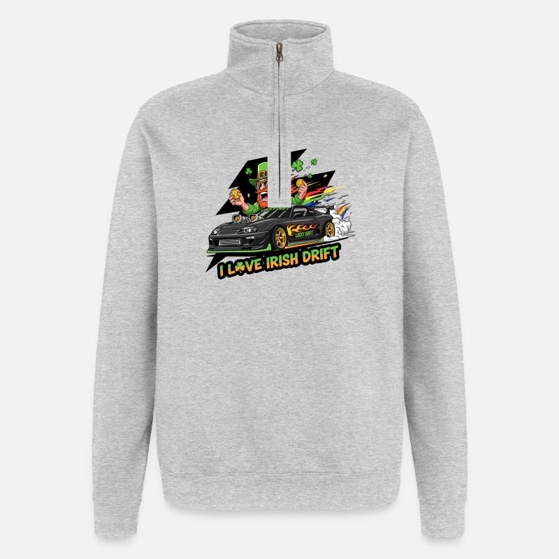 Irish Drift Celebration Tee - Quarter-Zip Sweatshirt - heather grey