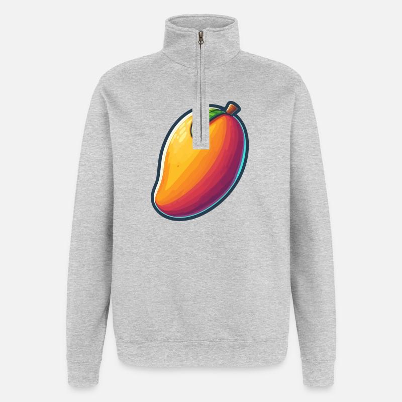 Design Mango Vibrant Abstract - Sweat à zip 1/4 - gris chiné