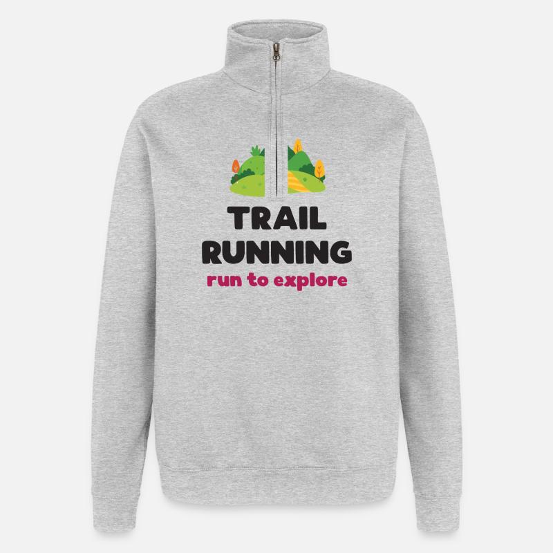 Trail Running - Courir pour explorer - Sweat à zip 1/4 - gris chiné