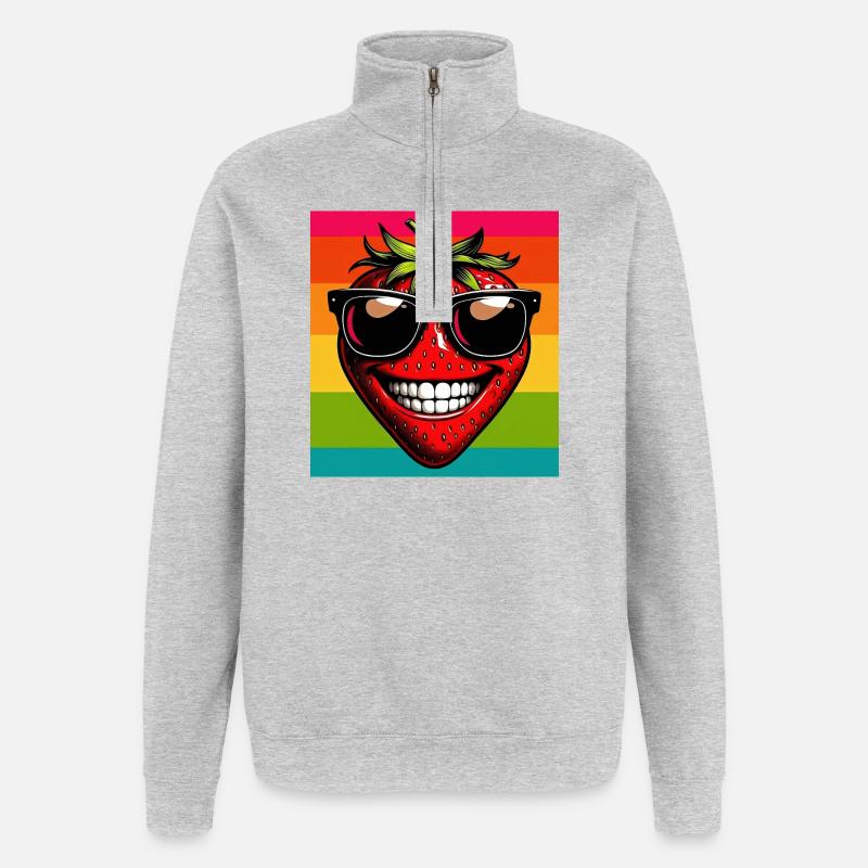 Erdbeeren Erdbeeren - Quarter-Zip-Sweatshirt - Grau meliert