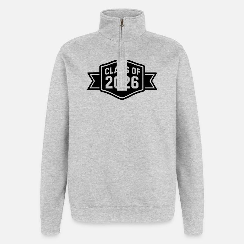 Classe de 2026 - Sweat à zip 1/4 - gris chiné