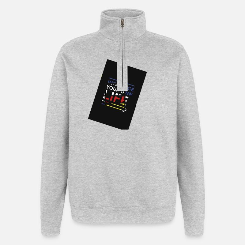 Einfluss auf den eigenen Lebensweg - Quarter-Zip-Sweatshirt - Grau meliert