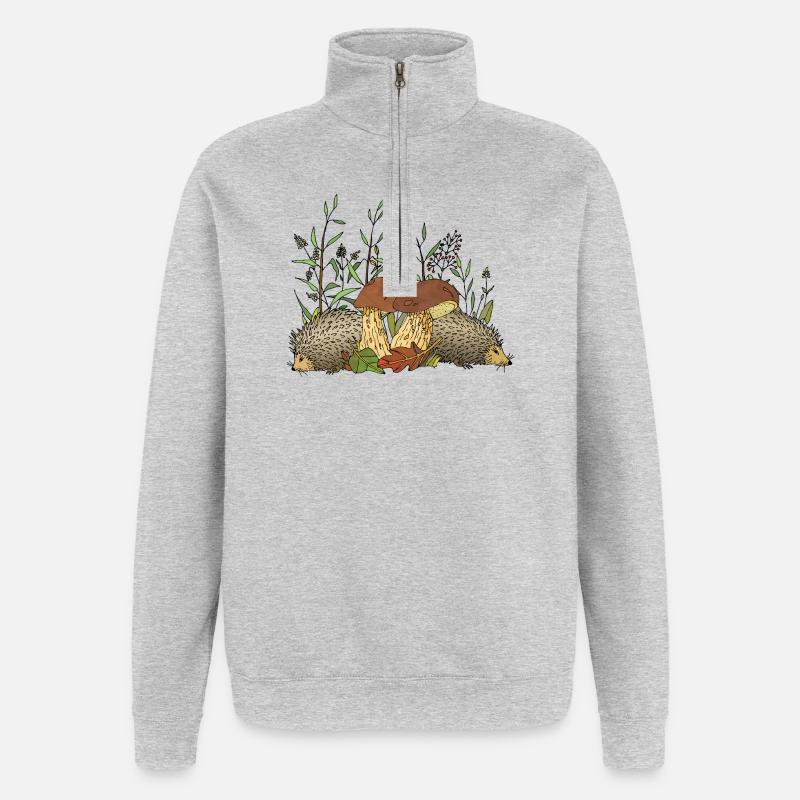 Hedgehogs - Quarter-Zip Sweatshirt - heather grey