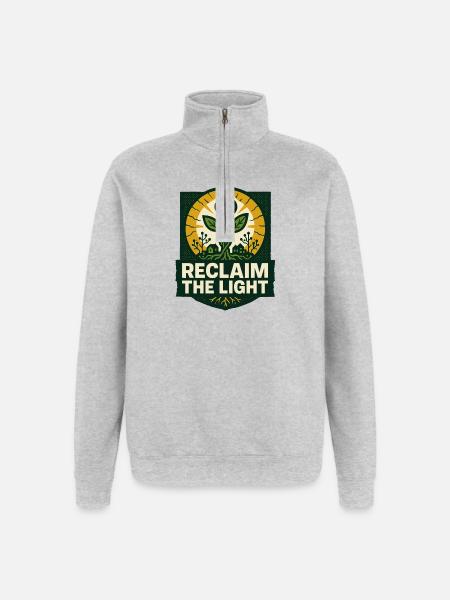 Reclaim the Light – Solarpunk - Quarter-Zip Sweatshirt - heather grey