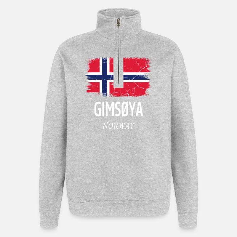 GIMSØYA - Quarter-Zip Sweatshirt - heather grey