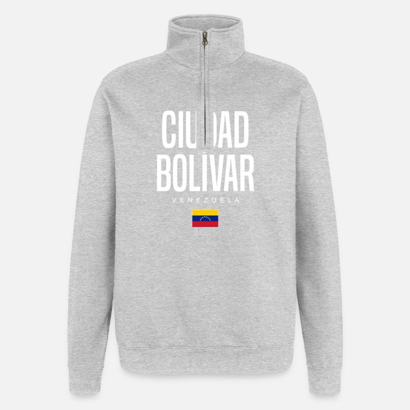 Ciudad Bolívar Venezuela - Sweat à zip 1/4 - gris chiné