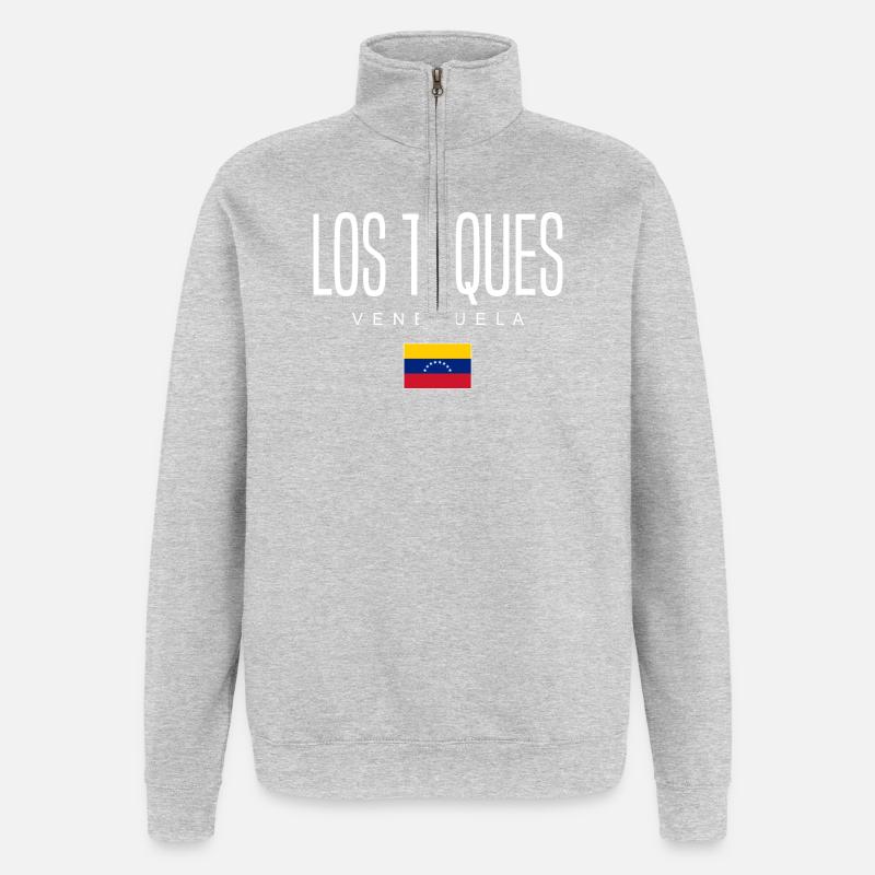 Los Teques Venezuela - Sweat à zip 1/4 - gris chiné