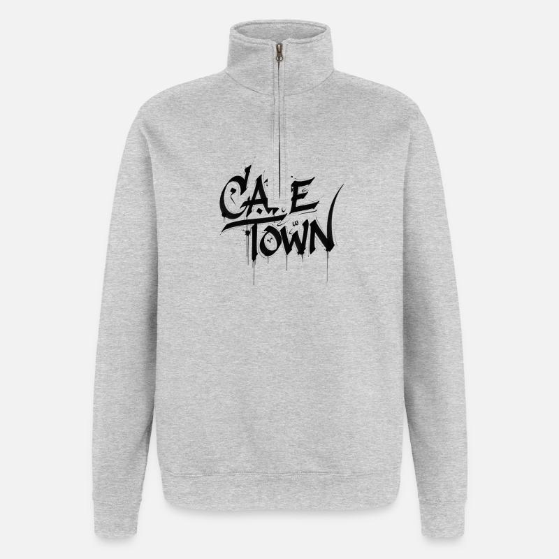 Le Cap - Sweat à zip 1/4 - gris chiné