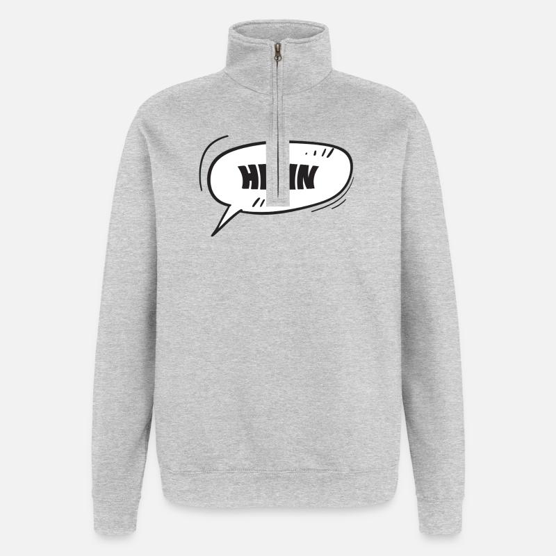 Helin - Quarter-Zip-Sweatshirt - Grau meliert