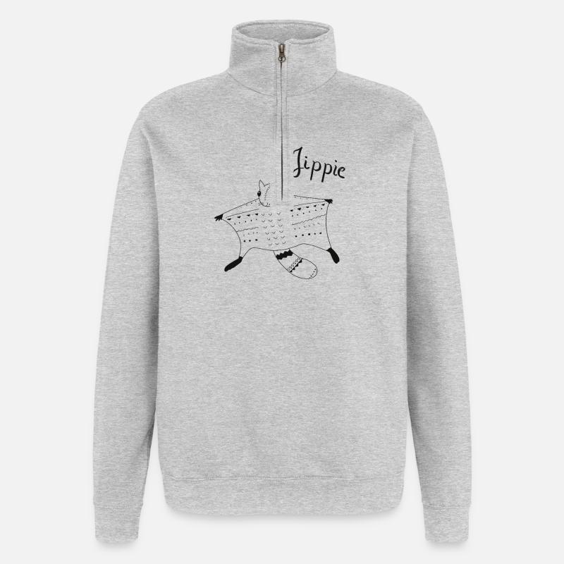 Flying squirrels approaching - Quarter-Zip Sweatshirt - heather grey