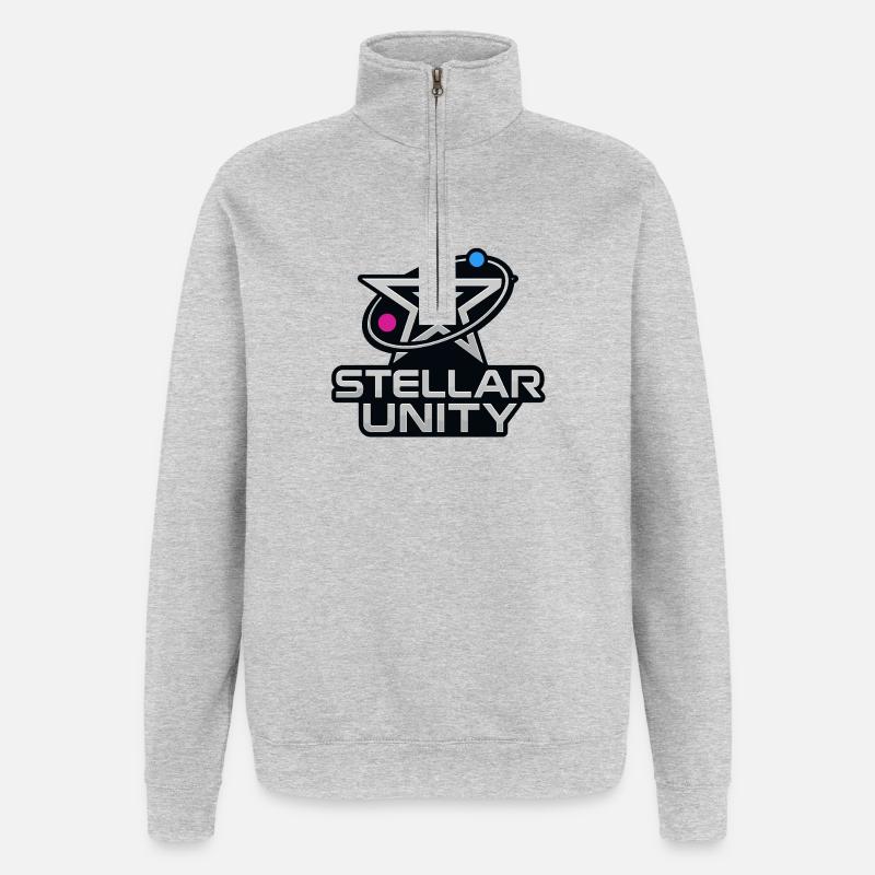 Stellar Unity – Chrome Star - Quarter-Zip Sweatshirt - heather grey