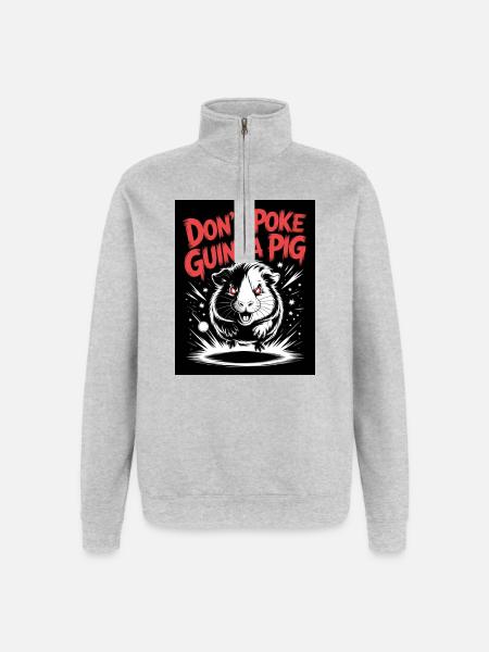 Warnung vor gefährlichem Meerschweinchen - Quarter-Zip Sweatshirt - heather grey
