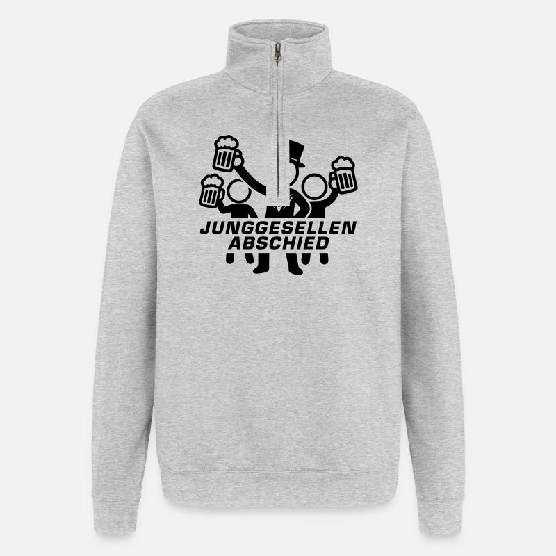 Junggesellenabschied Jga Bier - Quarter-Zip-Sweatshirt - Grau meliert