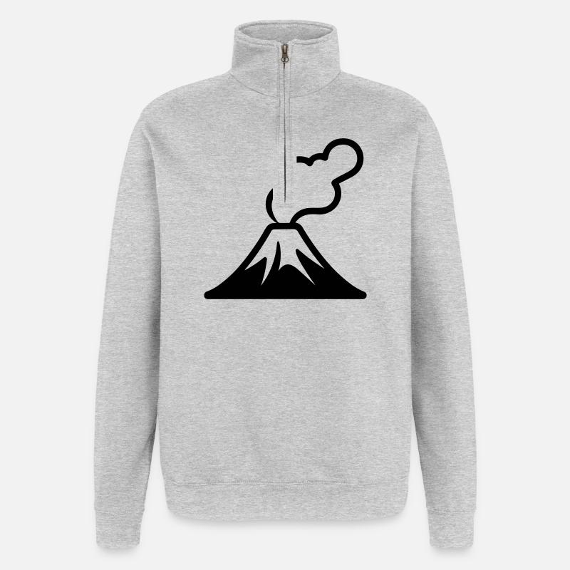 volcano - Quarter-Zip Sweatshirt - heather grey