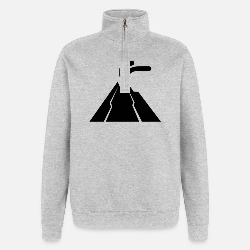Vulkan - Quarter-Zip-Sweatshirt - Grau meliert