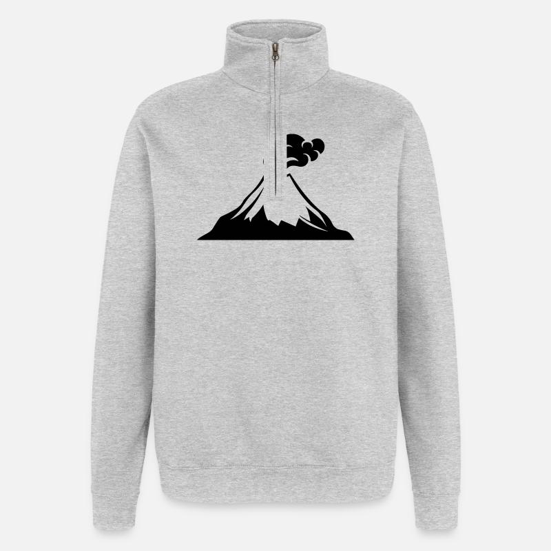 Vulkan - Quarter-Zip-Sweatshirt - Grau meliert