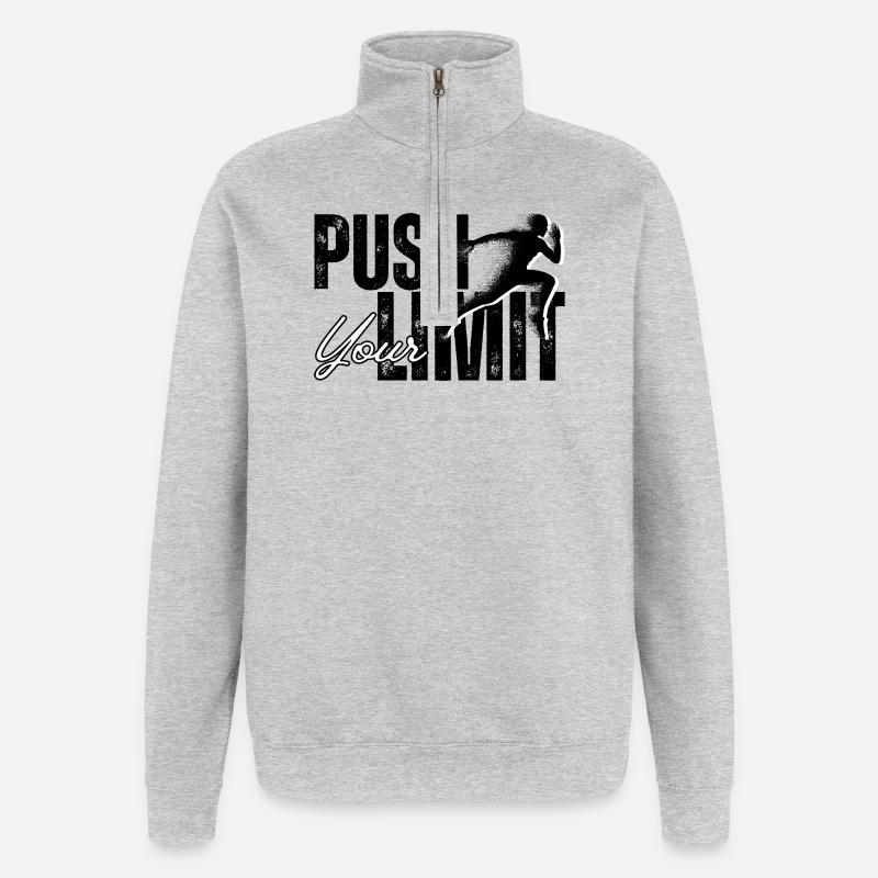 PUSH_YOUR_LIMIT - Sweat à zip 1/4 - gris chiné