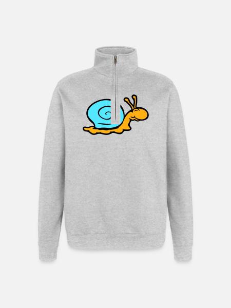 snail shell snail slug smiles sweetly - Quarter-Zip Sweatshirt - heather grey