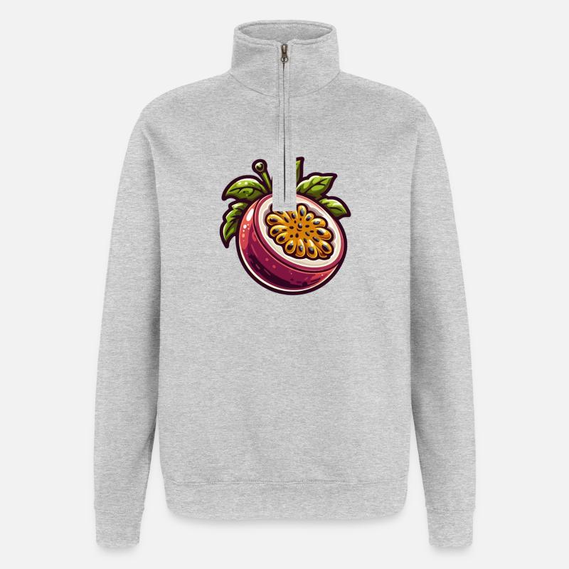Passionate Exotic Fruit Pattern - Quarter-Zip Sweatshirt - heather grey