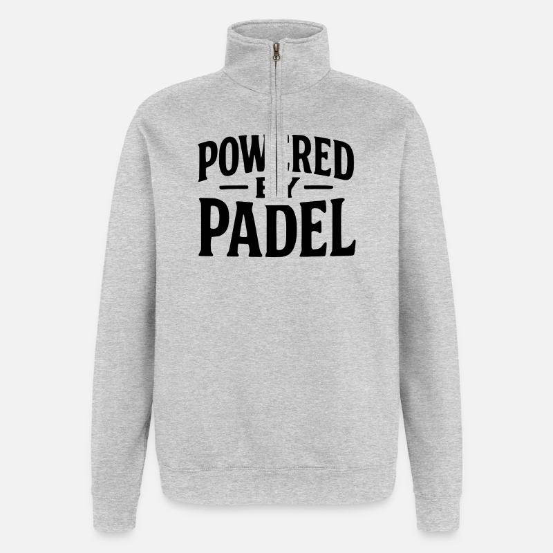 Funny Padel – Propulsé par le padel - Sweat à zip 1/4 - gris chiné
