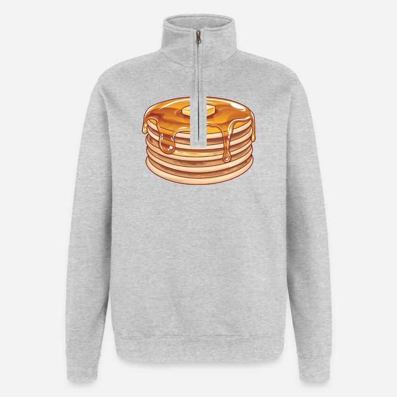 Sweet Classic Pancake Stack - Quarter-Zip Sweatshirt - heather grey