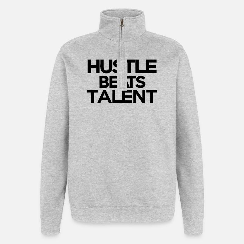 Ciel nocturne céleste imprimé abstrait - Sweat à zip 1/4 - gris chiné