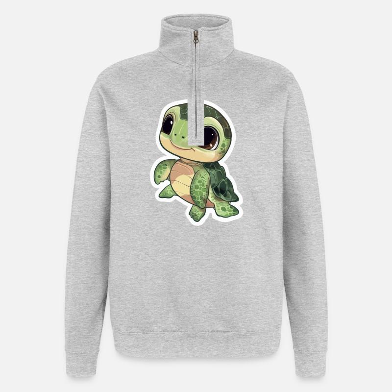 Schildkröte - Quarter-Zip-Sweatshirt - Grau meliert