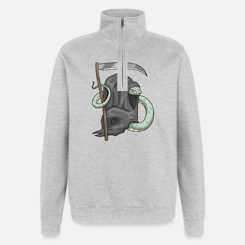 Snake Halloween Grim Reaper - Quarter-Zip Sweatshirt - heather grey