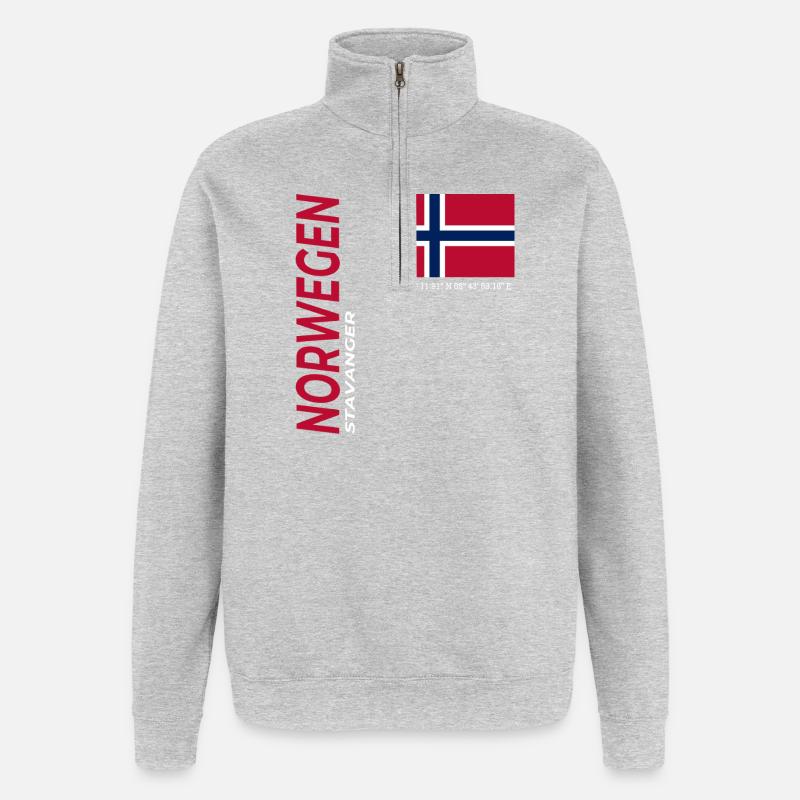 Stavanger - Sweat à zip 1/4 - gris chiné