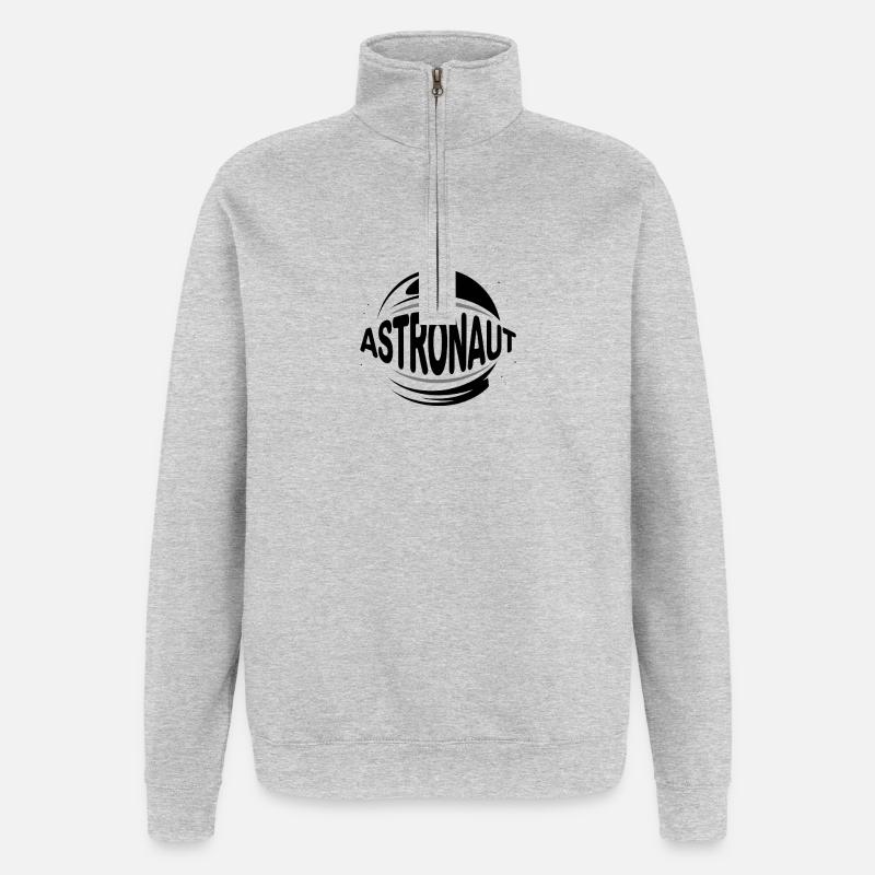 Astronaute - Cool Astonomy Logo - Sweat à zip 1/4 - gris chiné