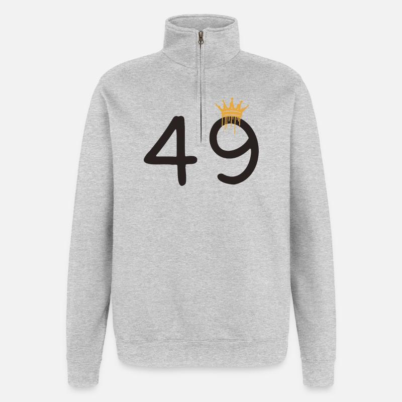 49 - Sweat à zip 1/4 - gris chiné