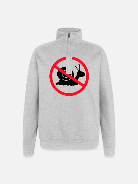 Panneau d'interdiction d'escargots sans préavis - Sweat à zip 1/4 - gris chiné