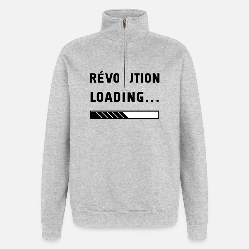 Revolution Loading - Quarter-Zip Sweatshirt - heather grey