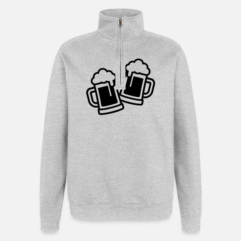 Bierkrug Bier Bierglas - Quarter-Zip-Sweatshirt - Grau meliert