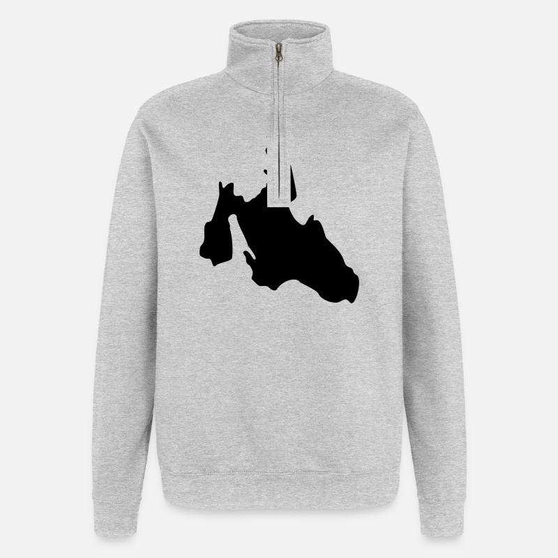 Céphalonie - Sweat à zip 1/4 - gris chiné