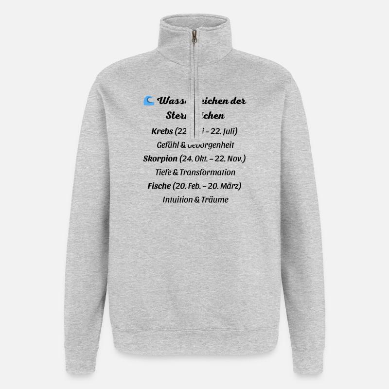 Wasserzeichen der Sternzeichen - Quarter-Zip-Sweatshirt - Grau meliert