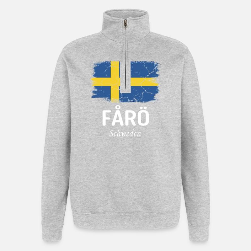 Faro - Sweat à zip 1/4 - gris chiné