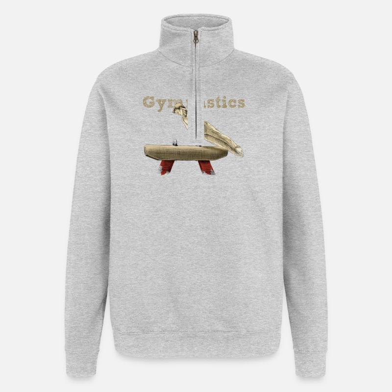 Pauschenpferd - Quarter-Zip-Sweatshirt - Grau meliert