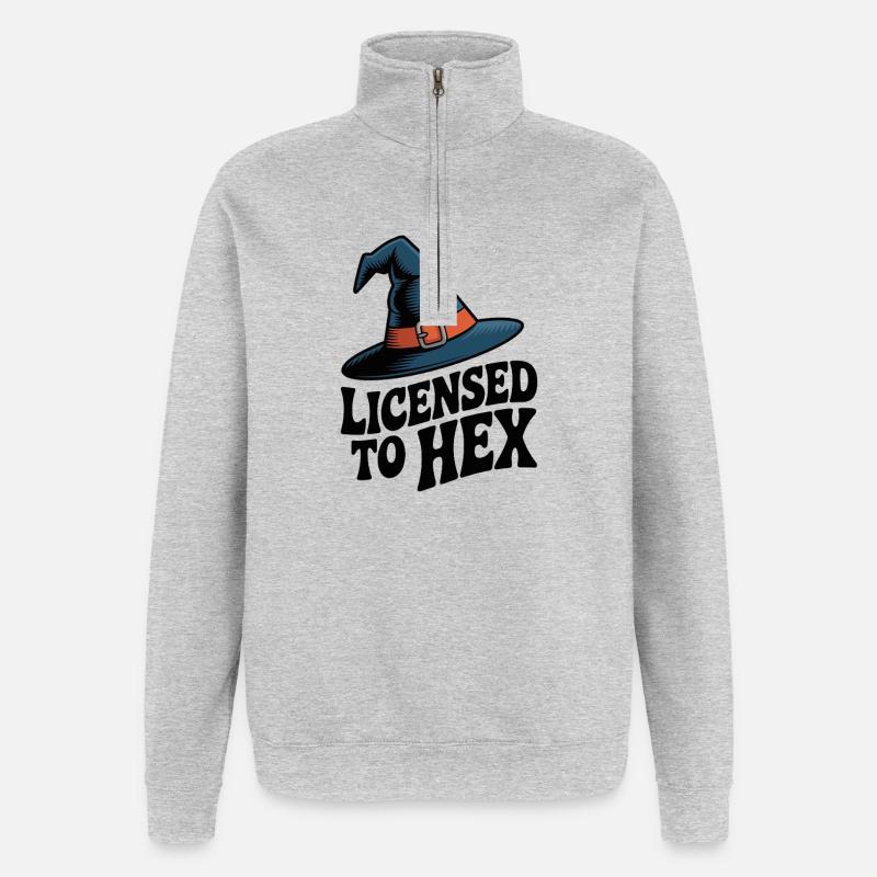Licence pour Hex - Sweat à zip 1/4 - gris chiné