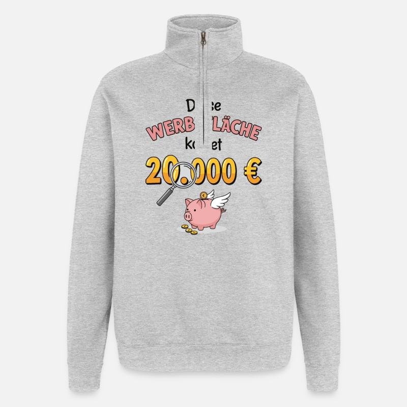 L’espace publicitaire - Sweat à zip 1/4 - gris chiné