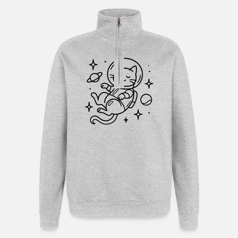 Abstract Digital Art Pattern - Quarter-Zip Sweatshirt - heather grey