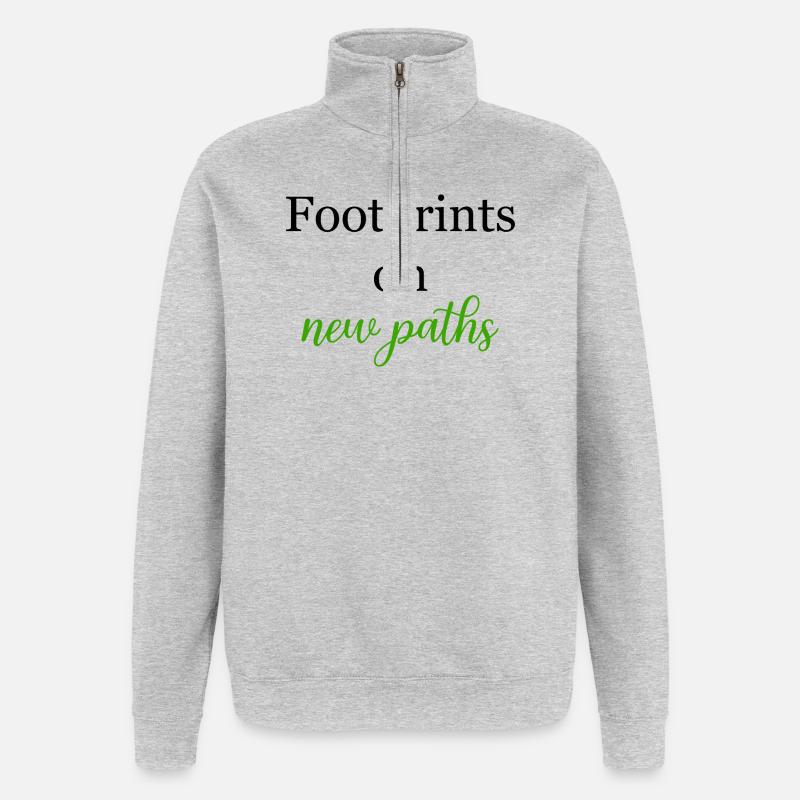 Footprints on New Paths Discovery Journey	 - Quarter-Zip Sweatshirt - heather grey
