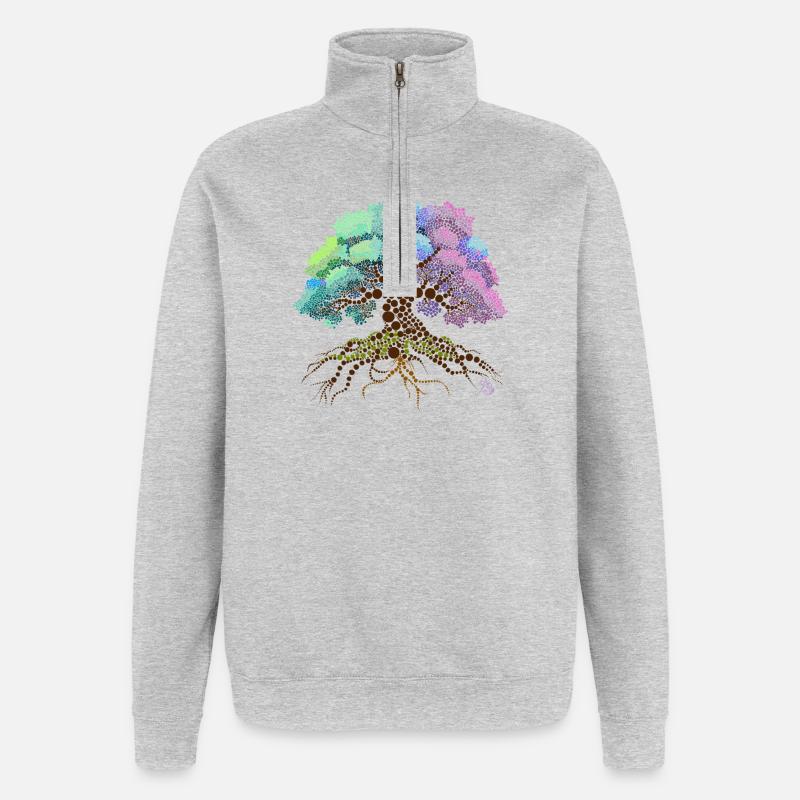 Tree - Quarter-Zip Sweatshirt - heather grey