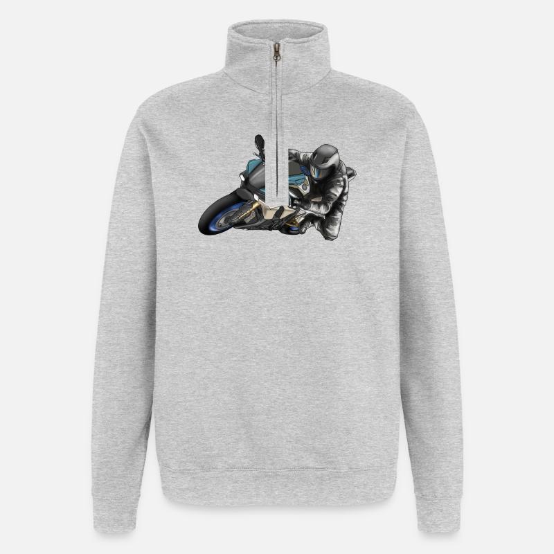 Adrenalin Motorrad Racing Design - Quarter-Zip-Sweatshirt - Grau meliert