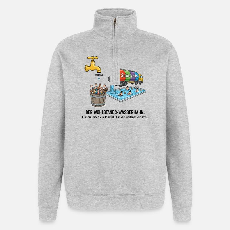 Le robinet de la prospérité - Sweat à zip 1/4 - gris chiné