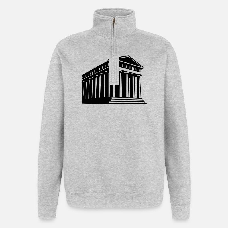 Construire la Grèce - Sweat à zip 1/4 - gris chiné