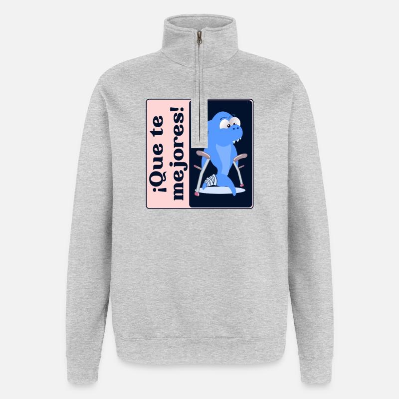 Améliorez-vous Créatures marines - Sweat à zip 1/4 - gris chiné