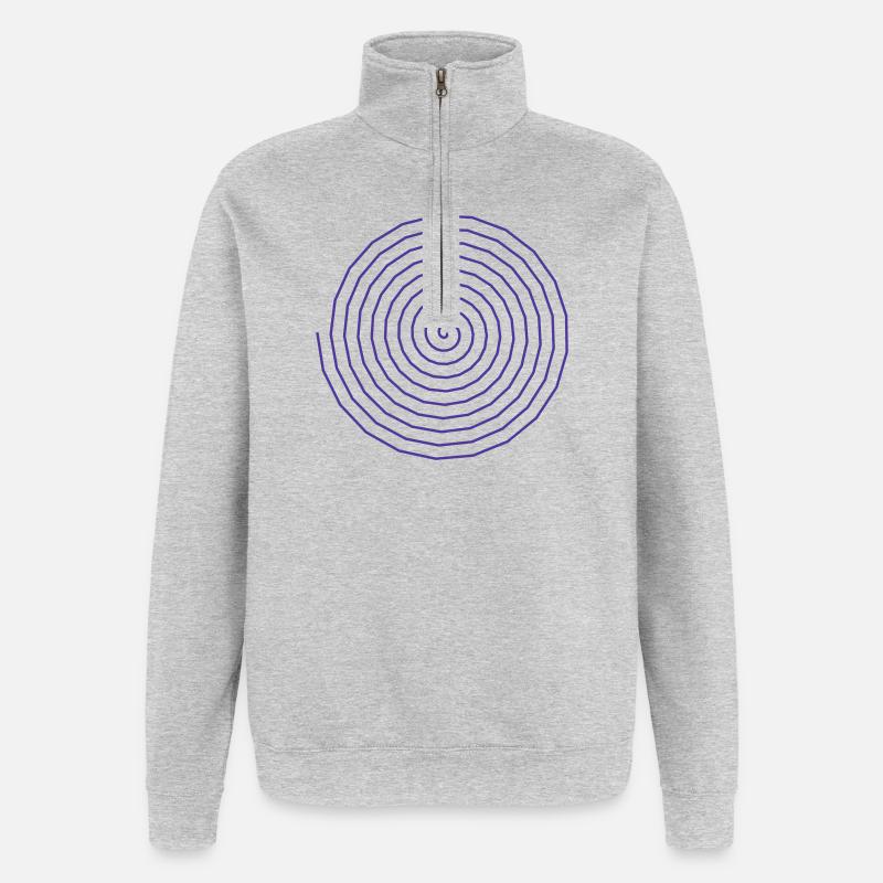 Functional Spiral Pattern Design - Quarter-Zip Sweatshirt - heather grey