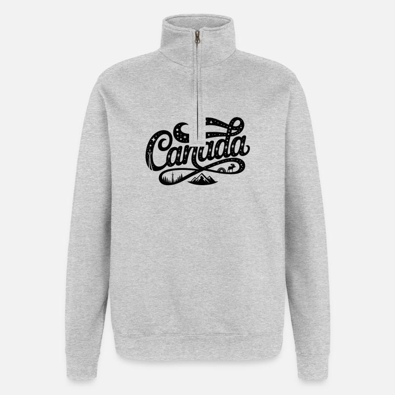 Canada - Souvenir Design - Quarter-Zip Sweatshirt - heather grey